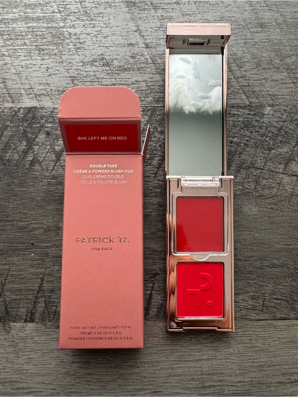 Mini Patrick Ta Double-Take Crème & Powder Blush Duo — She Left Me On Red